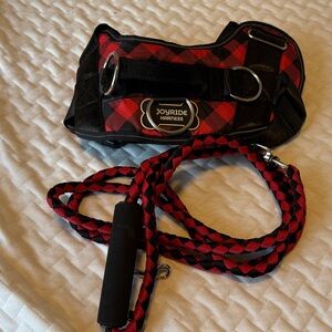 Joyride Red and Black Plaid Dog Harness Set